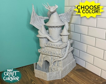 Dragon Dice Tower / 3D Printed Dice Tower / Tabletop Gaming / Gaming Accessories / Role Playing Gaming / TTRPG / Dice Tower DND / Dungeon