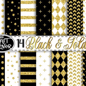 Gold and Black Digital Paper / Digital Paper Gold / Black Gold / Gold digital paper / Black Digital Paper / Gold and Black Paper /