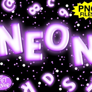 DIGITAL Purple Neon Letters / Neon Letters PNG / PNG Letters / Png font / Neon Sign Letters / Neon Light / Neon Sign Light / Neon Sign Font