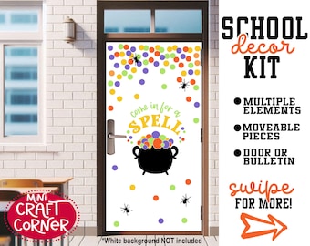 Precut Teacher Decor Kit / Teacher Bulletin Board Kit / Teacher Door Decorations / Teacher Decor / Classroom Decor / Halloween Teacher