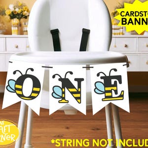 Bee First Birthday Highchair Banner / Bee birthday / Baby bee / Bee party / Bee Banner / First Birthday Decor / First Birthday / Bee Baby