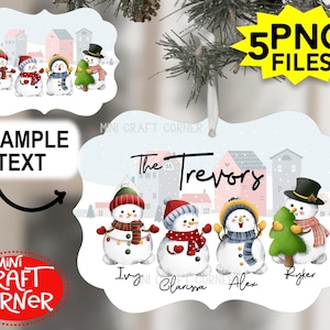 DIGITAL Sublimation Christmas Family Ornament PNG / Benelux Template / Benelux Ornament File / Sublimation Ornament / Christmas Ornament