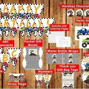 PDF* Monster Truck Birthday. Monster Truck Party Decor. Monster Trucks. Truck Party. Monster Truck Banner. Monster Truck Decor. Truck decor