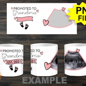 Sublimación DIGITAL Abuela para ser Diseño de taza / Taza de sublimación / Diseño de sublimación / Taza de revelación de género / Taza de abuela / Anuncio de bebé