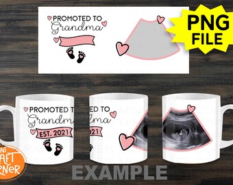 DIGITAL Sublimation Grandma to Be Mug Design / Sublimation Mug / Sublimation Design / Gender Reveal Mug / Grandma Mug / Baby Announcement