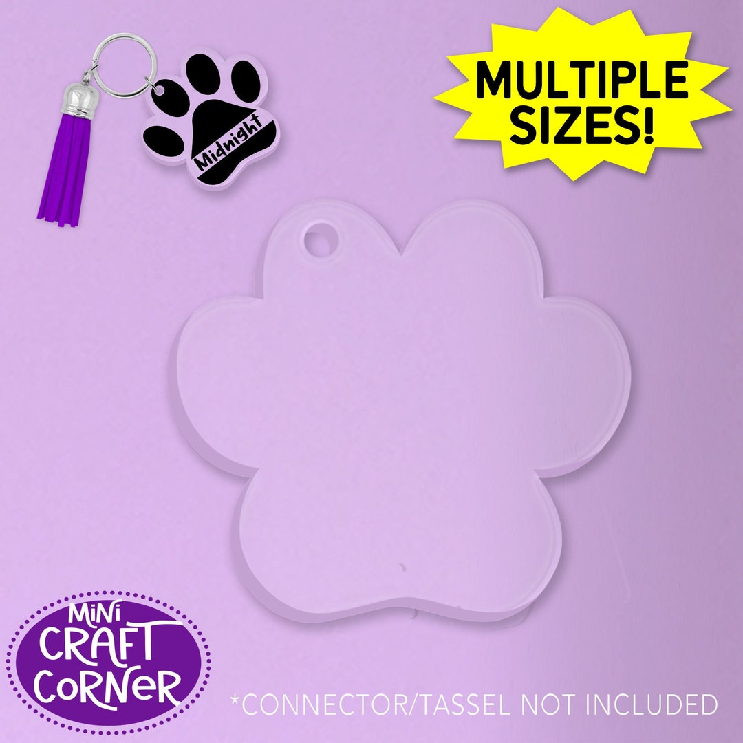 Acrylic Dogpaw / Dog Acrylic Blanks / Acrylic Blanks / Paw Etsy