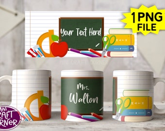 DIGITAL Sublimation Teacher Mug Design / Sublimation Mug / Sublimation Design / Teacher Mug Sublimation / Sublimation PNG / Crayon Mug