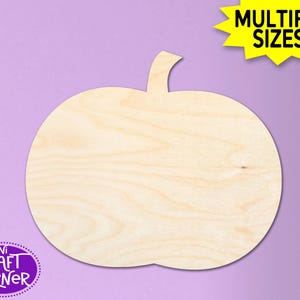 Wooden Pumpkin Cutout – Unfinished Fall Craft Shape for DIY Decor, Thanksgiving Signs, Halloween Projects, and Autumn Decorations