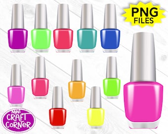 Clipart digital de esmaltes / Clipart de unhas / PNG de unhas / Clipart de maquiagem / PNG de esmaltes / Clipart de manicure / Clipart de esmaltes
