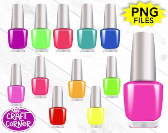 DIGITAL Nail Polish Clipart / Nail Clipart / Nail PNG / Makeup Clipart / Nail Polish PNG / Manicure Clipart / Nail Polish Clip Art