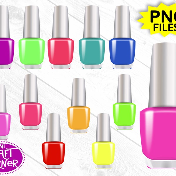 DIGITAL Nail Polish Clipart / Nail Clipart / Nail PNG / Makeup Clipart / Nail Polish PNG / Manicure Clipart / Nail Polish Clip Art