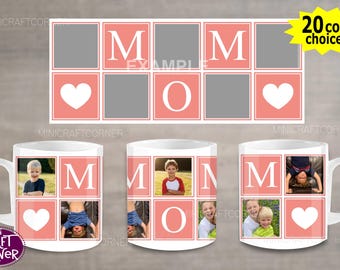 DIGITAL Sublimation Mom Photo Mug Design / Sublimation Mug / Sublimation Design / Gift for Mom Mug Sublimation / Sublimation PNG / Mug PNG