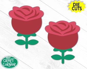 Rose Die Cuts, Flower Die Cuts, Flower Paper Cutout, Floral Die Cuts for Crafts, Scrapbooking, Bulletin Board Decor, Spring Party Decor