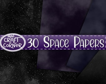 Digital Space Paper Pack / Digital Paper / Stars Paper / Printable Paper / Space Paper / Galaxy Scrapbook Paper / Space Stars Pattern