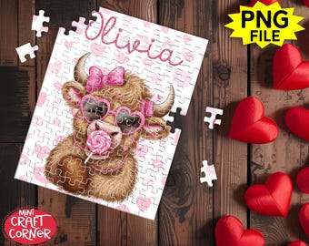 DIGITAL Sublimation Valentines Puzzle Design / Sublimation Puzzle PNG / Sublimation Design / Valentines Puzzle Sublimation / Sublimation PNG