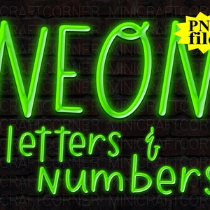 DIGITAL Green Neon Letters / Neon Letters PNG / PNG Letters / Png font / Neon Sign Letters / Neon Light / Neon Sign Light / Neon Sign Font