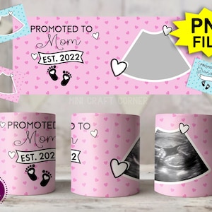 DIGITAL Sublimation Mom to Be Mug Design / Tazza per sublimazione / Design per sublimazione / Tazza per rivelare il genere / Tazza dei nonni / Annuncio del bambino