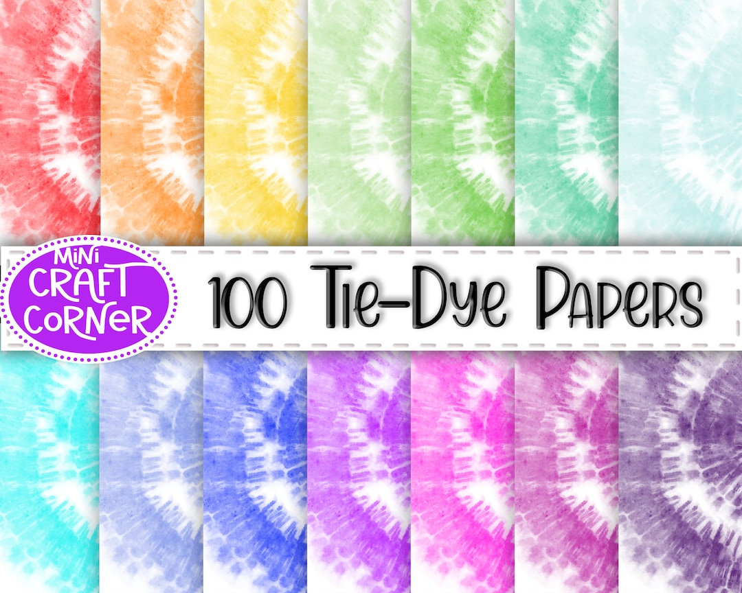 DIGITAL 100 Tie Dye Papers / Tie Dye Digital Paper / Colorful Tiedye
