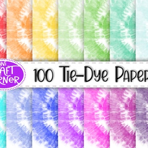 DIGITAL 100 Tie Dye Papers / Tie Dye Digital Paper / Colorful Tie-Dye Papers / 100 Hippy Scrapbook Papers / Rainbow Tie Dye Papers / Tie Dye