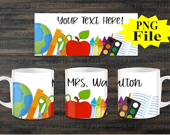 DIGITAL Sublimation Teacher Mug Design / Sublimation Mug / Sublimation Design / Teacher Mug Sublimation / Sublimation PNG / Crayon Mug