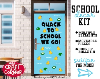 Quack to School Duck Door Decor Kit | Precut Teacher Back to School Classroom Decoration | Cute Duck Bulletin Board Welcome Sign |Duck Decor