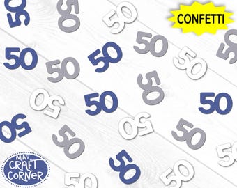 50 Confetti, Number 50 Table Confetti, 50th Birthday Decorations, Anniversary Party Decor, Retirement Celebration Supplies