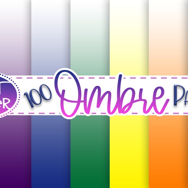 Ombre Digital Paper Pack / Digital Paper / Ombre Paper / Printable Paper / Ombre Design / Ombre Scrapbook Paper / Purple blue ombre /