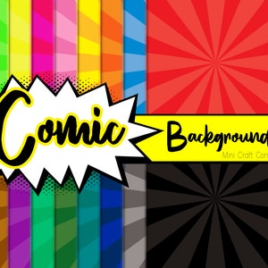 DIGITAL Comic Paper / Comic Digital Paper / Colorful Cartoon Paper / Cartoon Design / Cartoon Paper / Cartoon Paper / Cartoon Party / Comic