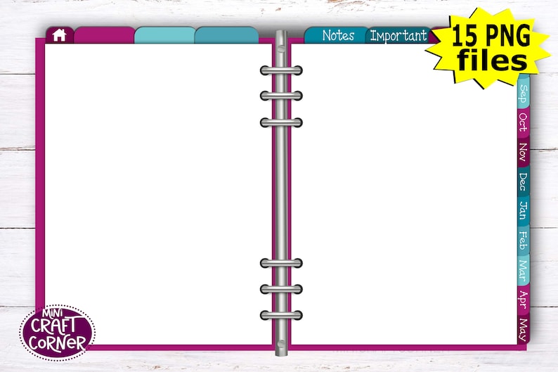 DIGITAL Binder Ring Clipart / Digital Binder Rings / Rosegold Etsy