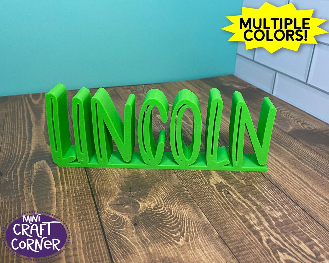 Personalized 3D Printed Name / Custom Standing Name / Desk Name Plate ...