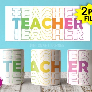 DIGITAL Sublimation Teacher Mug Design / Sublimation Mug / Sublimation Design / Teacher Mug Sublimation / Sublimation PNG / Crayon Mug