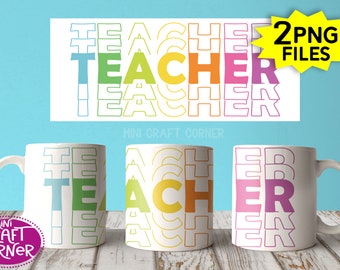 DIGITAL Sublimation Teacher Mug Design / Sublimation Mug / Sublimation Design / Teacher Mug Sublimation / Sublimation PNG / Crayon Mug