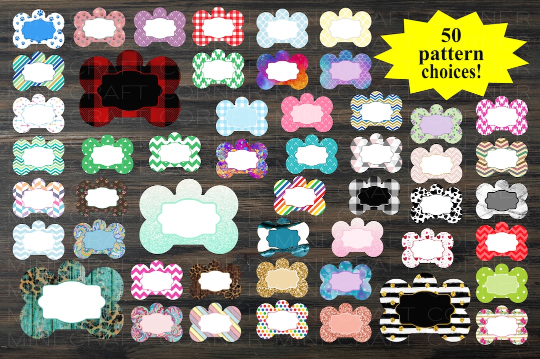 DIGITAL Sublimation Dog Bone Tag / Dog Bone Sublimation Tag / Dog Tag