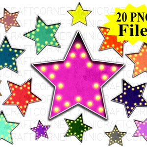 Stelle di selezione DIGITALI / Clipart a forma di selezione / Segno di selezione / Design di sublimazione / Utilizzo con caratteri di selezione / Clipart di selezione
