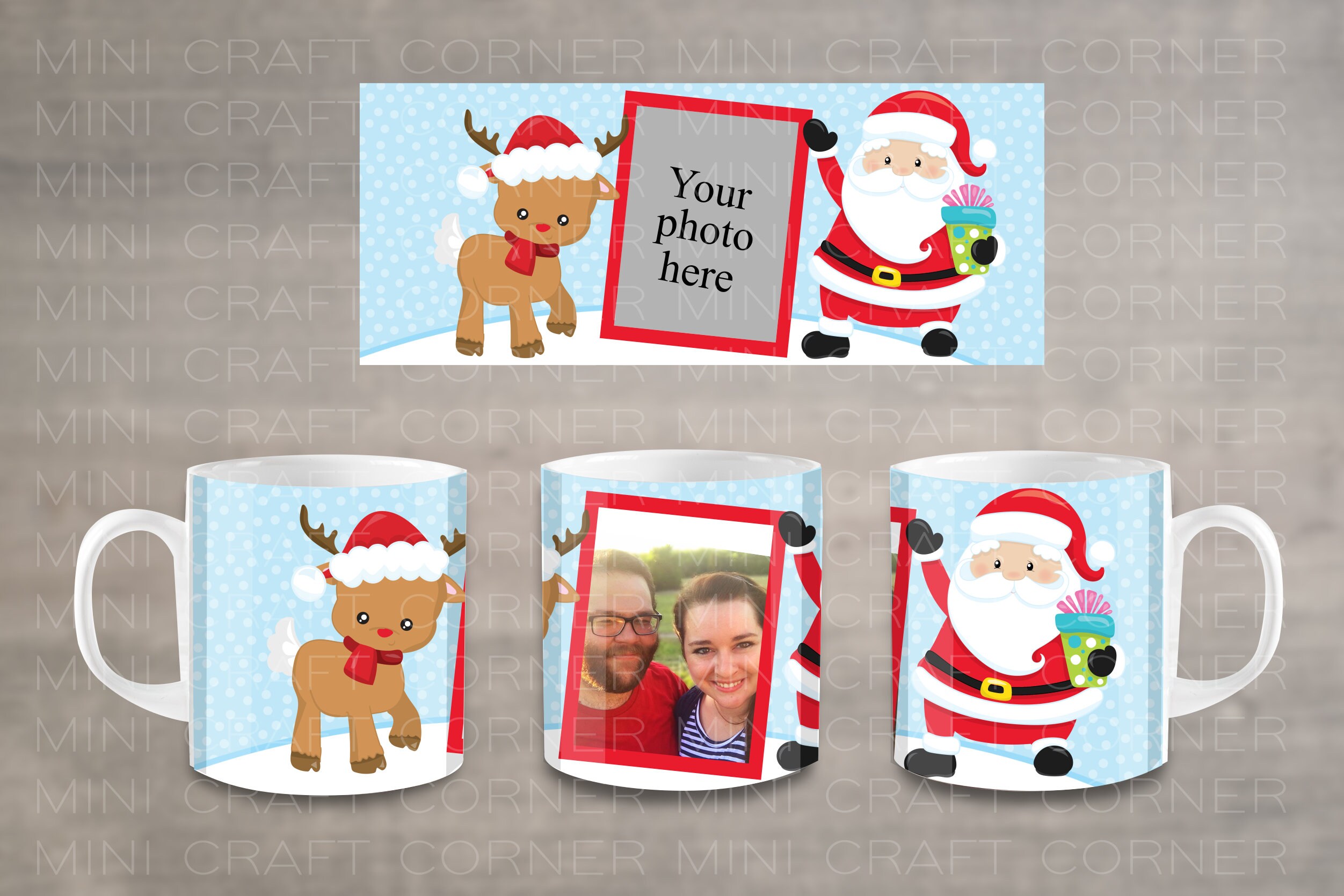 Yeaqee Christmas Sublimation Mugs Gift Boxes Transparent Gift
