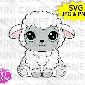 Clipart DIGITALE delle pecore / Pecora seduta / Clipart delle pecore carine / Clipart delle pecore del bambino / Pecora SVG / Agnello SVG / Compleanno della fattoria / Clipart della fattoria