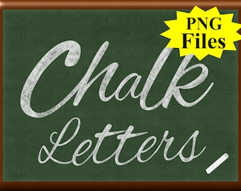 May include: Chalkboard with the words "Chalk Letters" written in white chalk. A small piece of white chalk is visible in the bottom right corner of the chalkboard.