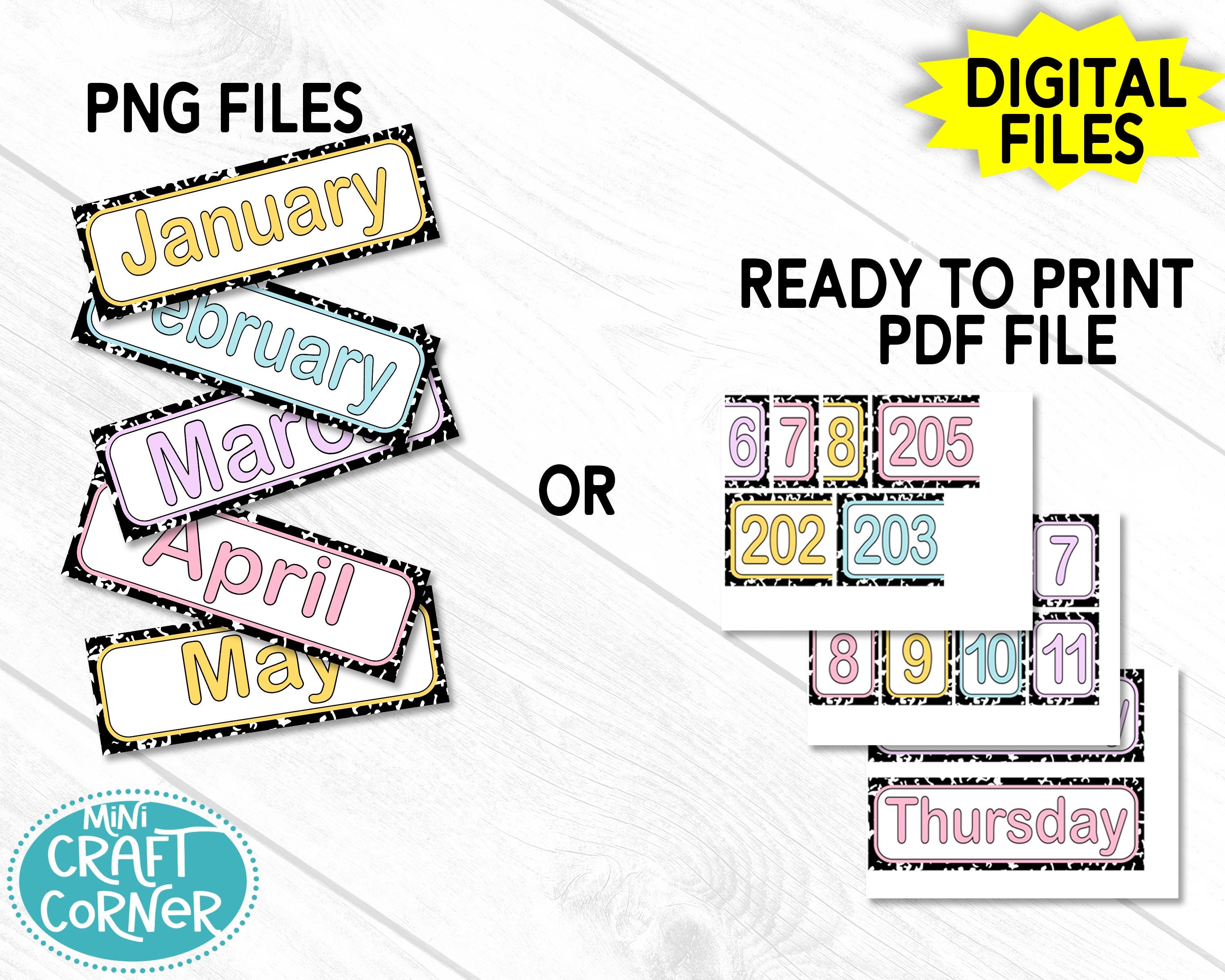 Digital Teacher Flip Calendar – Composition Book Decor, Classroom ...