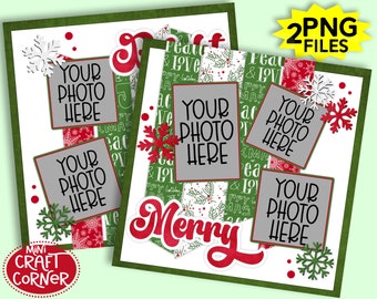 DIGITAL Christmas Scrapbook Layout 2 Page / Scrapbook Pages / Digital Scrapbook / Scrapbook Album / Scrapbook Kit / Scrapbook Page / Paper