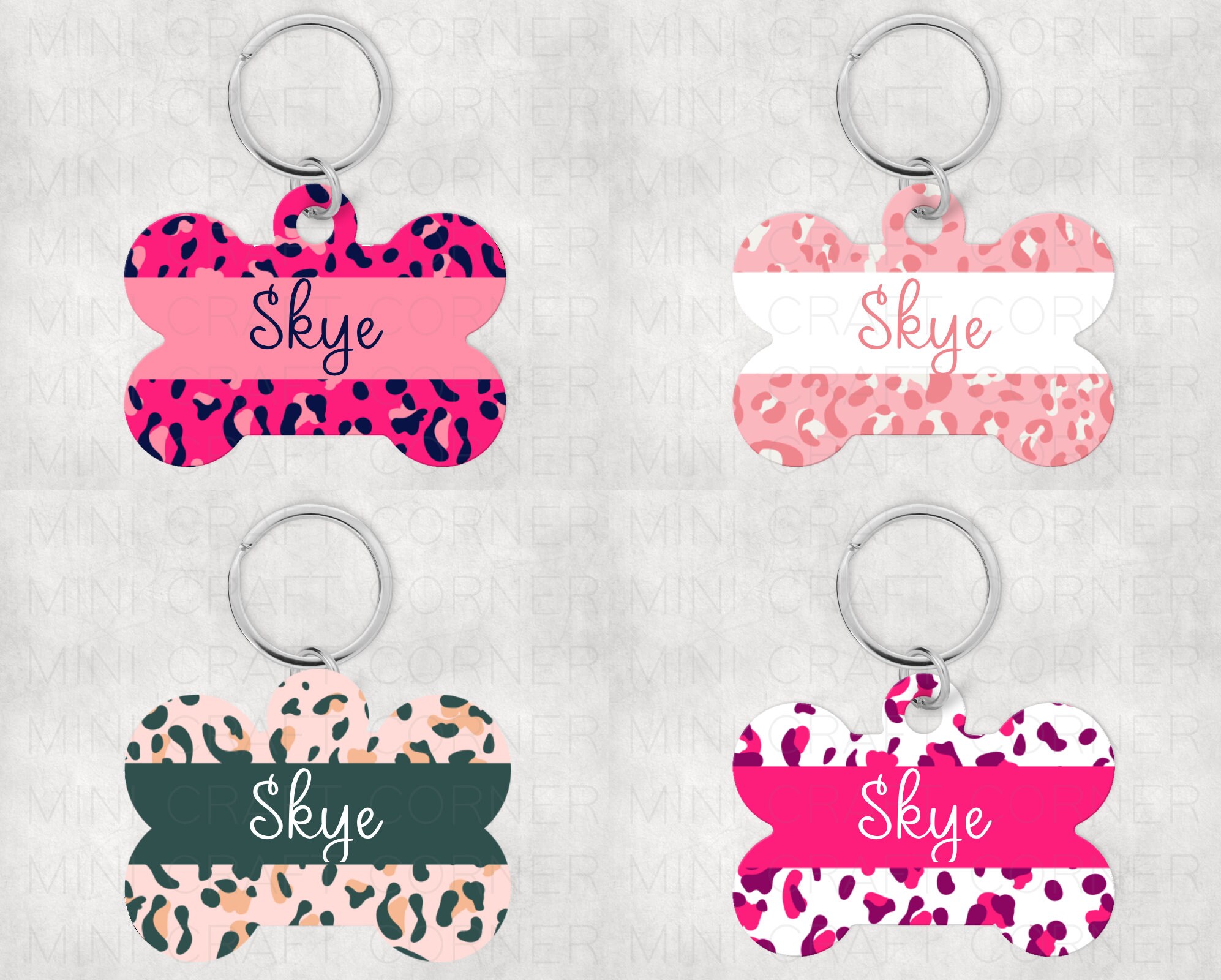 Pet Supplies Pet Collars Leashes Dog Tag Sublimation Keychain 