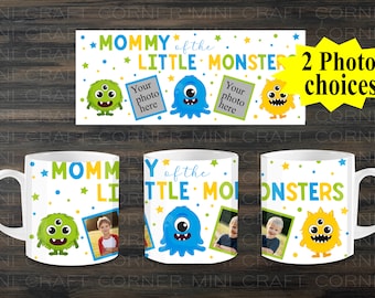 Tazza per la Festa della Mamma con stampa a sublimazione: Foto di Mamma Mostro (Download digitale)