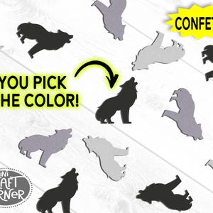 Wolf Confetti / Wolf Die Cuts / Wolf Theme Party / Wolf Pack / Wildlife Confetti / Wolf Scrapbook / Howling Wolf / Animal Confetti