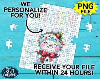 DIGITAL Sublimation Christmas Puzzle Design / Sublimation Puzzle PNG / Sublimation Design / Christmas Puzzle Sublimation / Sublimation PNG
