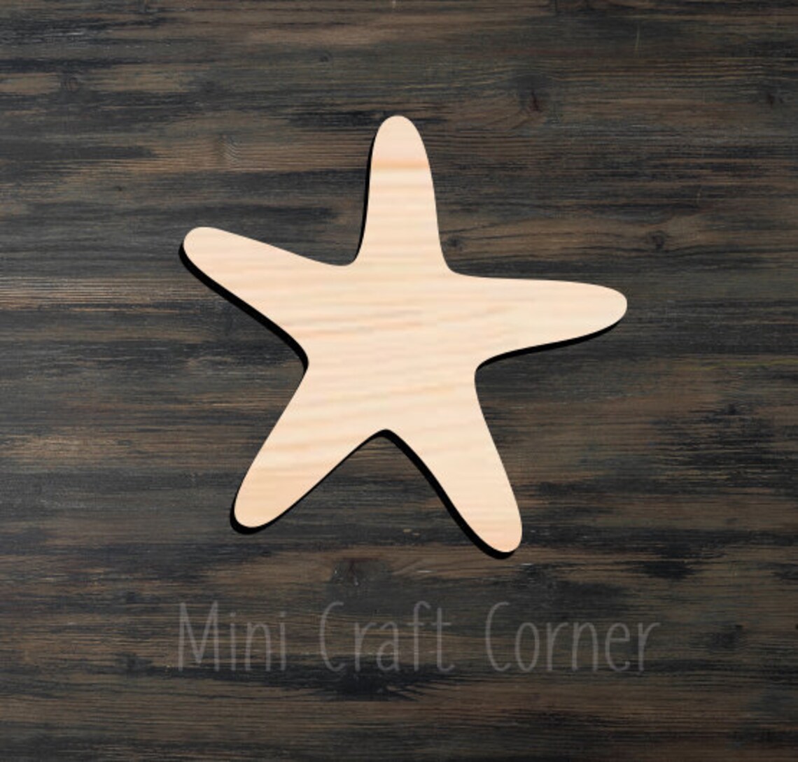 Wooden Starfish Wall Art / Starfish Bathroom Decor / Nautical Etsy