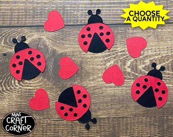 Lady Bug Confetti / Bug Confetti / Little Lady Party / Lady Bug Die Cut / Ladybug Birthday / Little Lady Birthday Party / First Birthday