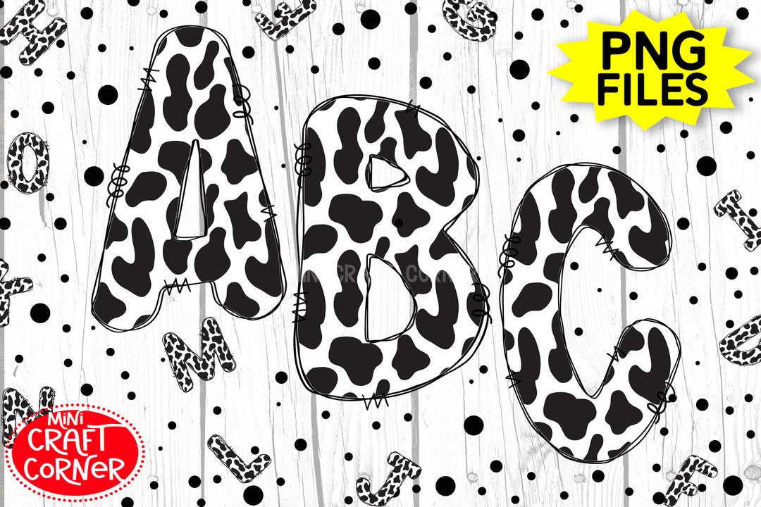 DIGITAL Cow Letters / Cow Letters PNG / Letters PNG / Sublimation Cow ...
