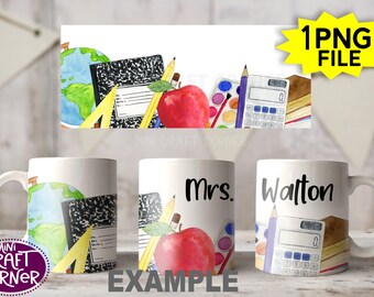 DIGITAL Sublimation Teacher Mug Design / Sublimation Mug / Sublimation Design / Teacher Mug Sublimation / Sublimation PNG / Crayon Mug