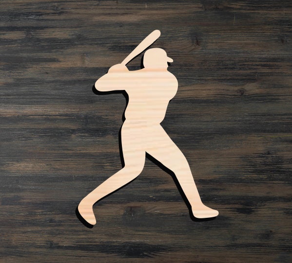 Baseball Player Wooden Cutout Wall Decoration / Baseball Etsy