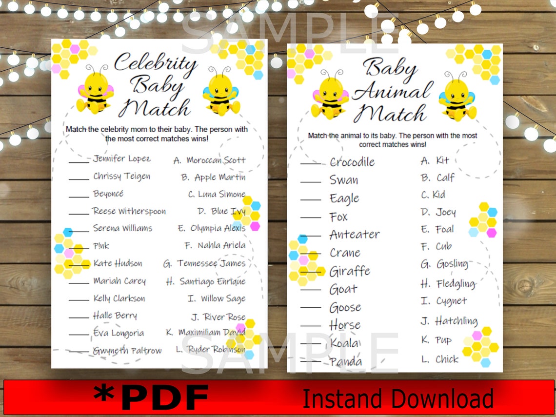 PDF Baby Reveal Games. Baby Bee Party Game. What Will Baby - Etsy