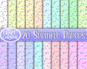 Digitaal strooipapier / Digitaal papier / IJspapier / Afdrukbaar papier / Hagelslagpapier / Regenboogplakboekpapier / Geruit patroon